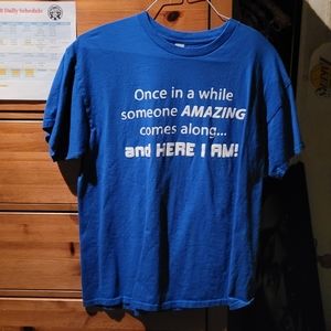 Like New Funny Blue Tshirt for men - size large